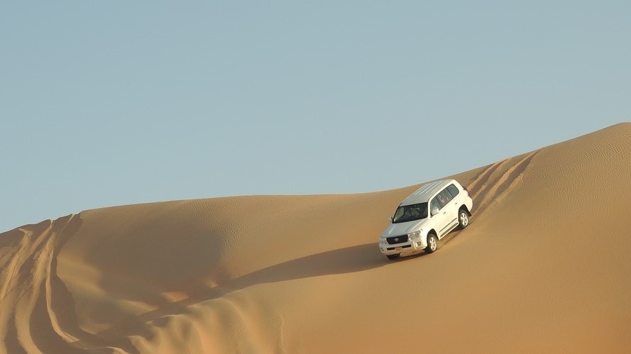 car in desert